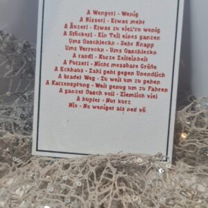 Schild Tabelle