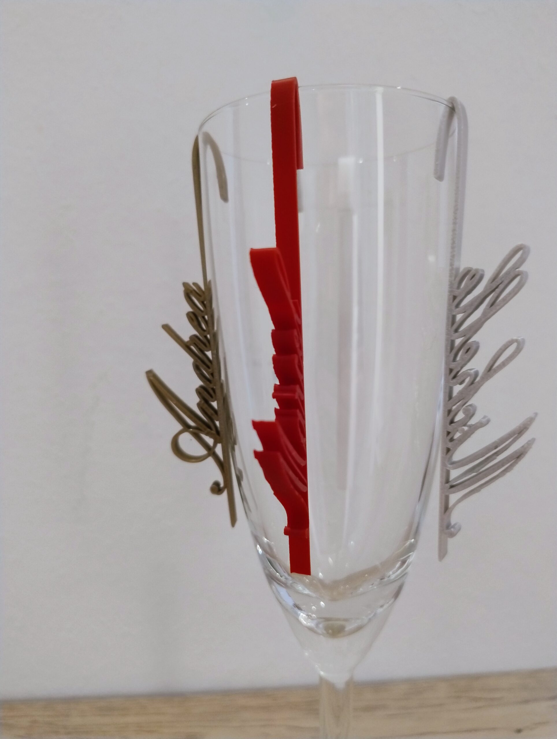 Namensschild Glas